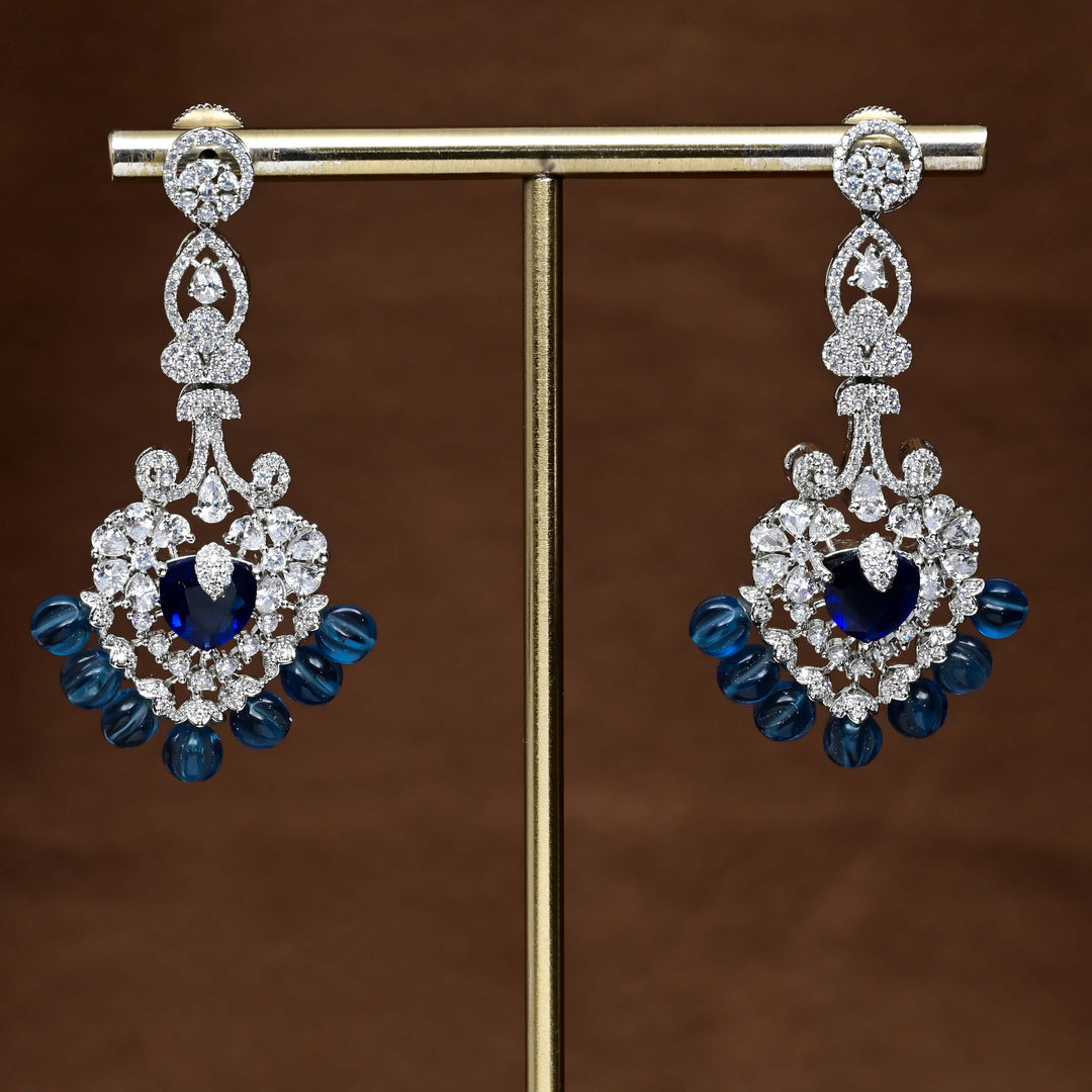 CZ White Gold Earrings