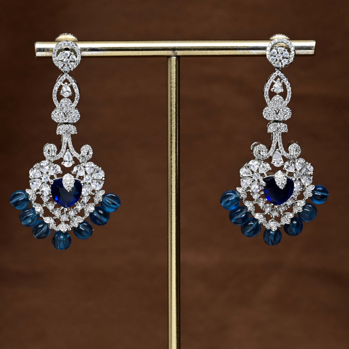 CZ White Gold Earrings