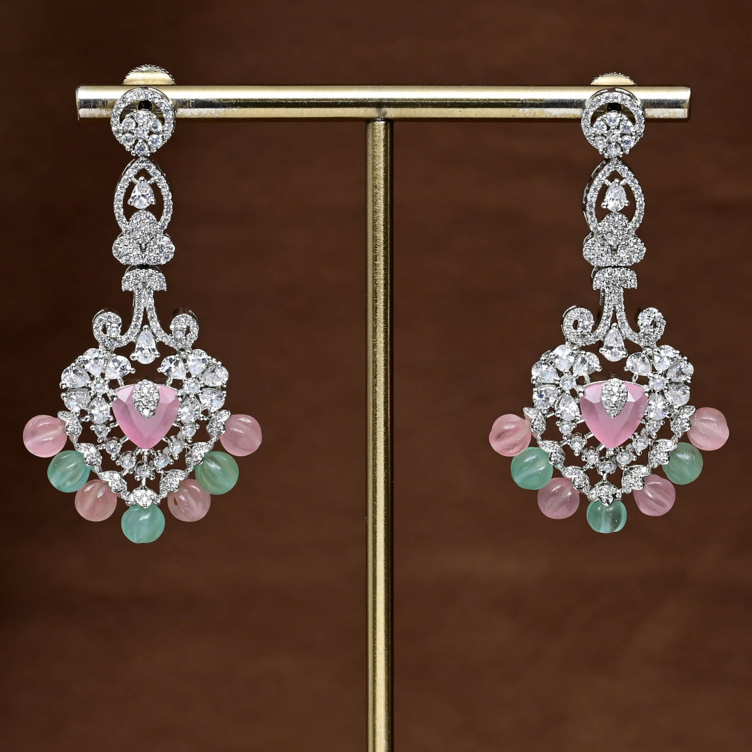 CZ White Gold Earrings