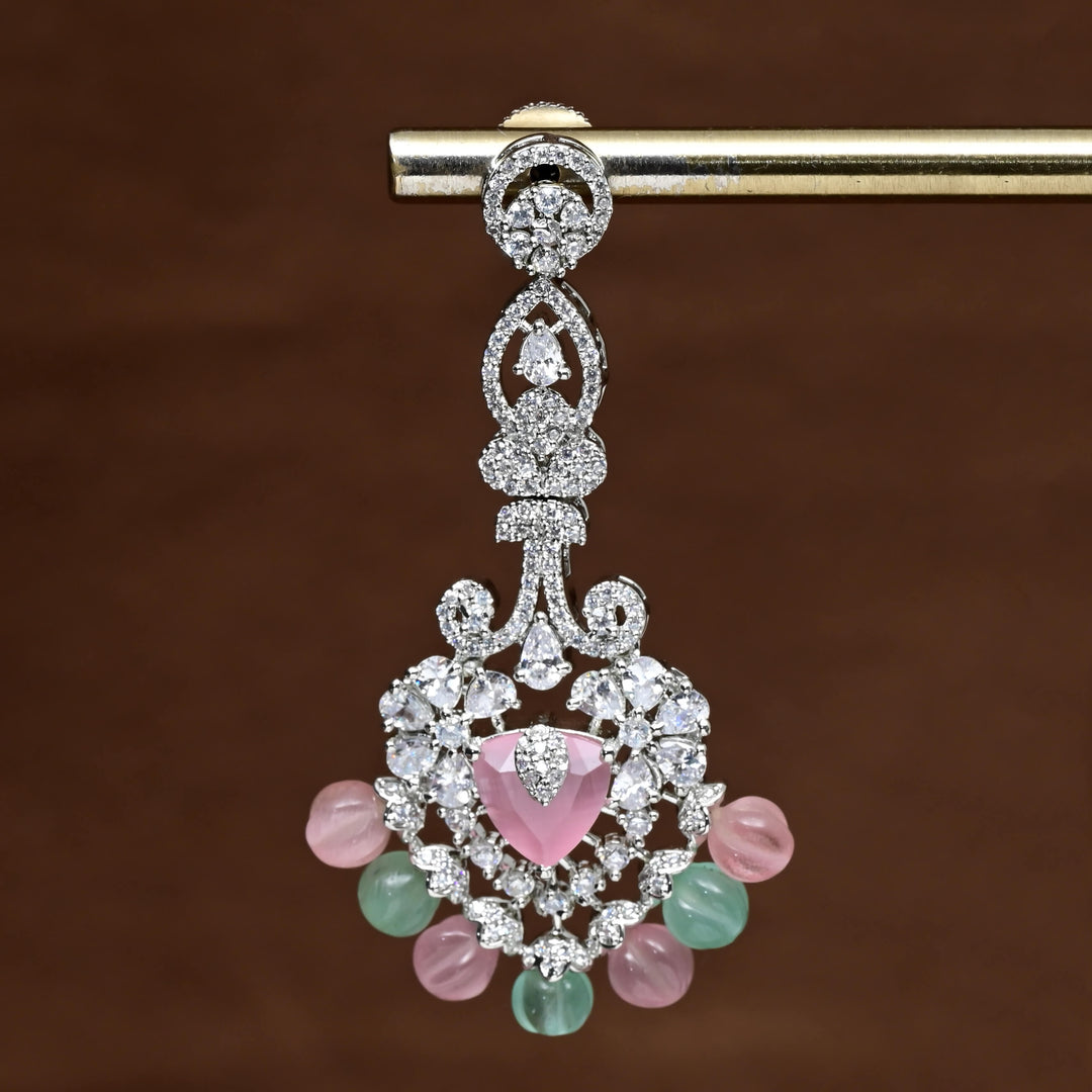 CZ White Gold Earrings