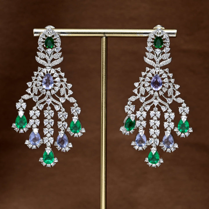 CZ White Gold Earrings