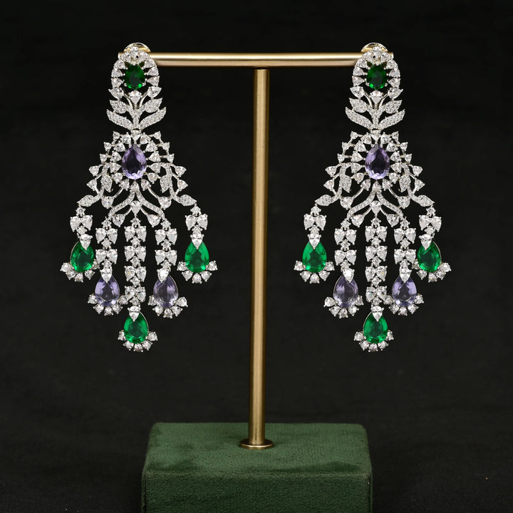 CZ White Gold Earrings