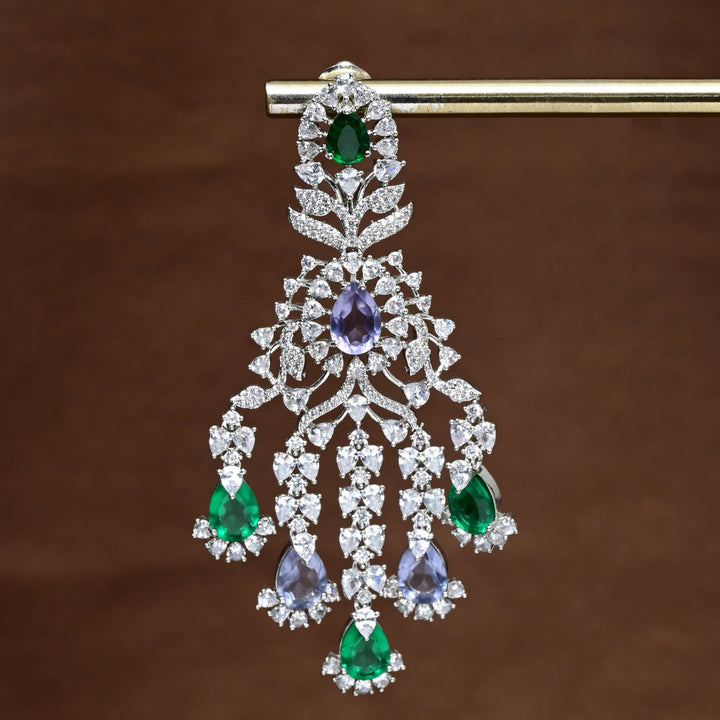CZ White Gold Earrings