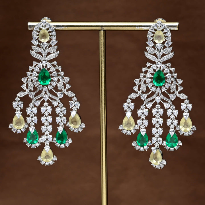 CZ White Gold Earrings