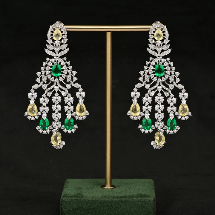 CZ White Gold Earrings