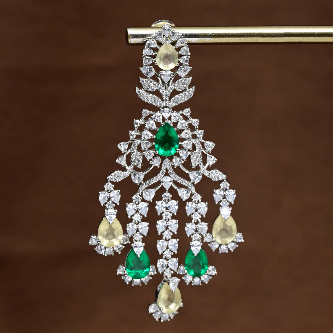 CZ White Gold Earrings