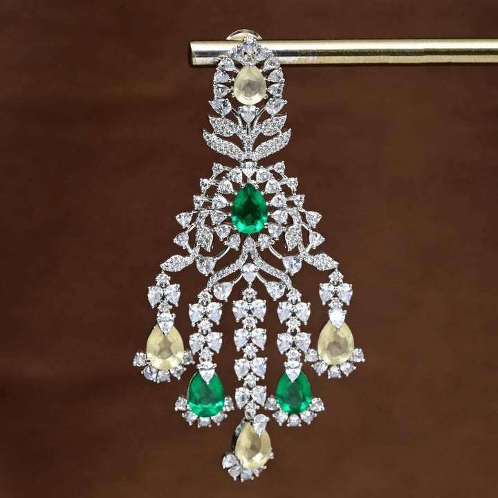 CZ White Gold Earrings