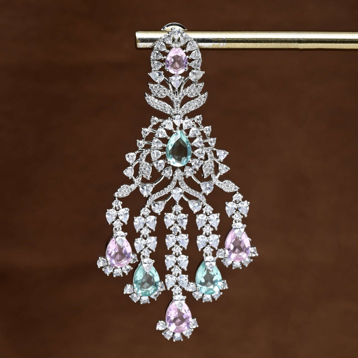 CZ White Gold Earrings