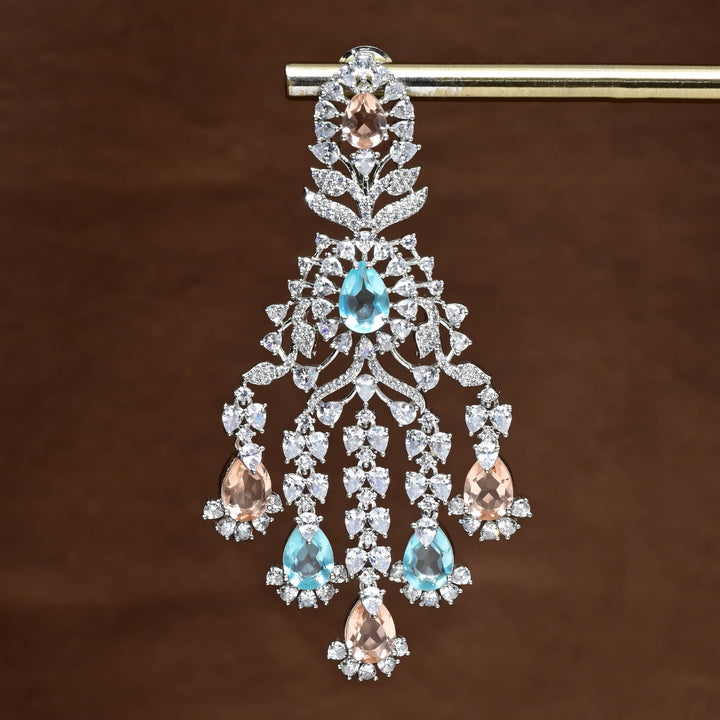 CZ White Gold Earrings