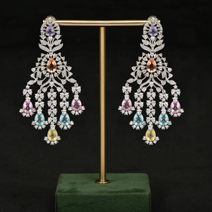 CZ White Gold Earrings
