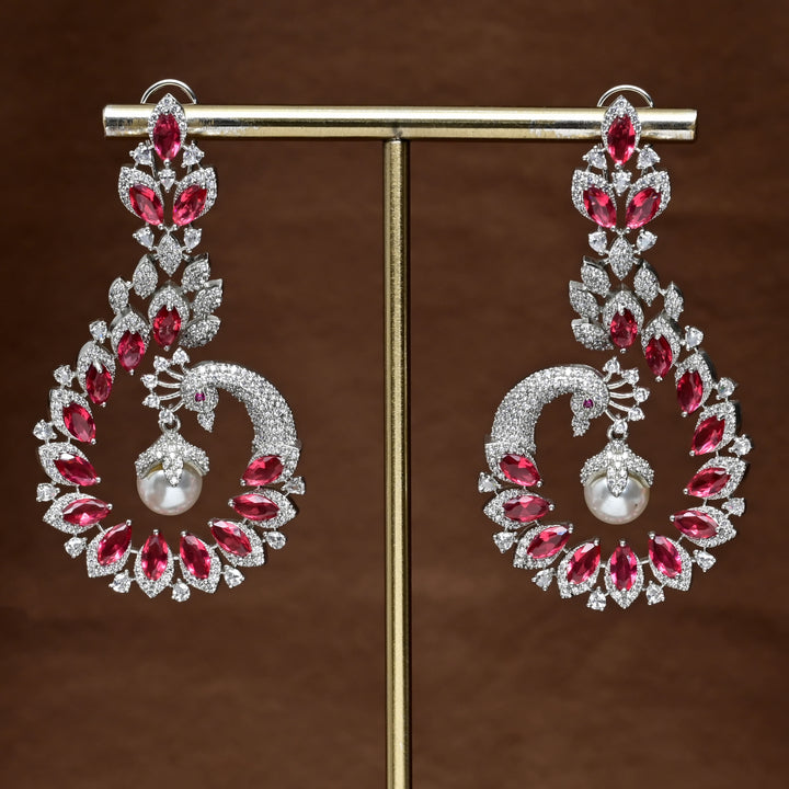 CZ White Gold Earrings