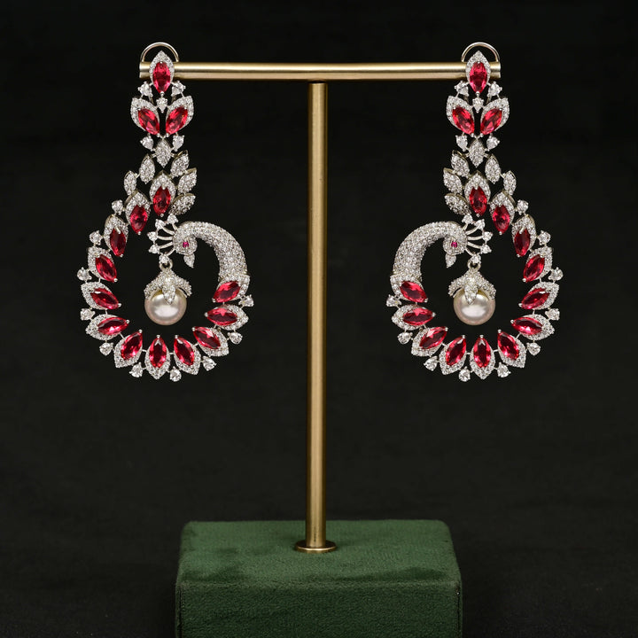 CZ White Gold Earrings