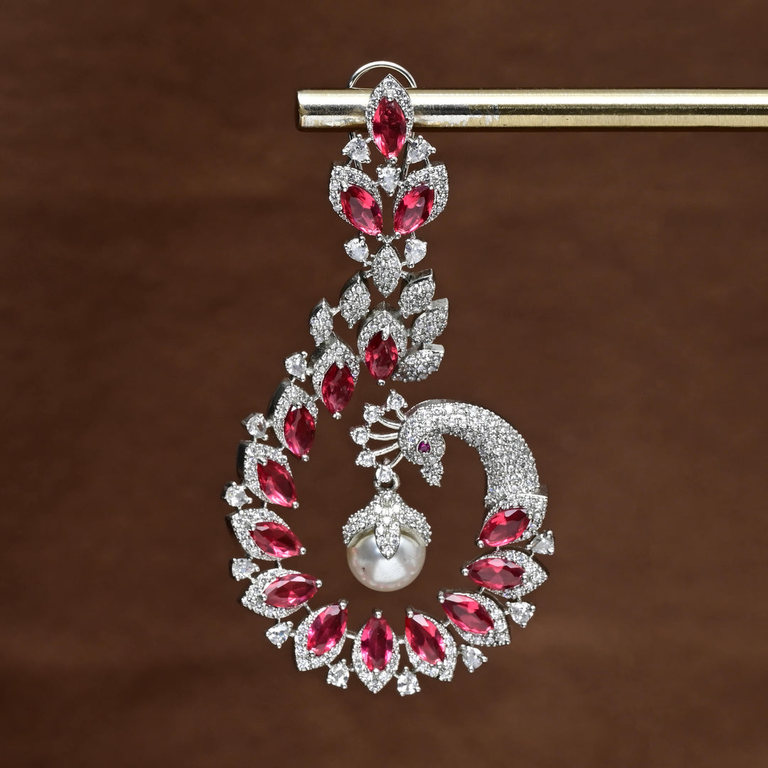 CZ White Gold Earrings