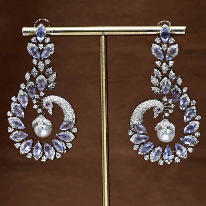 CZ White Gold Earrings
