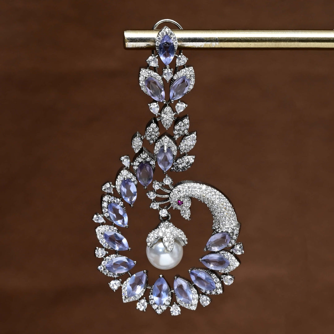 CZ White Gold Earrings
