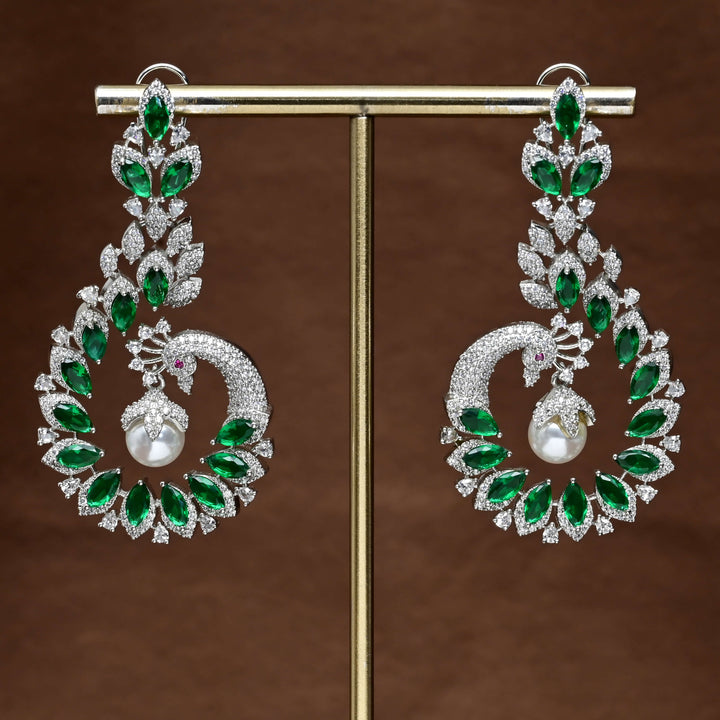 CZ White Gold Earrings