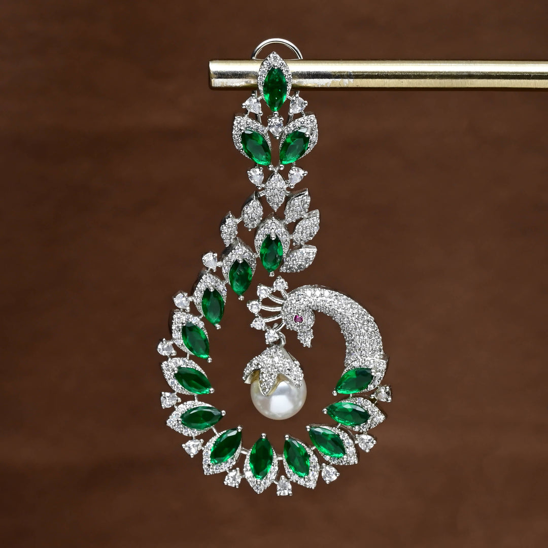 CZ White Gold Earrings