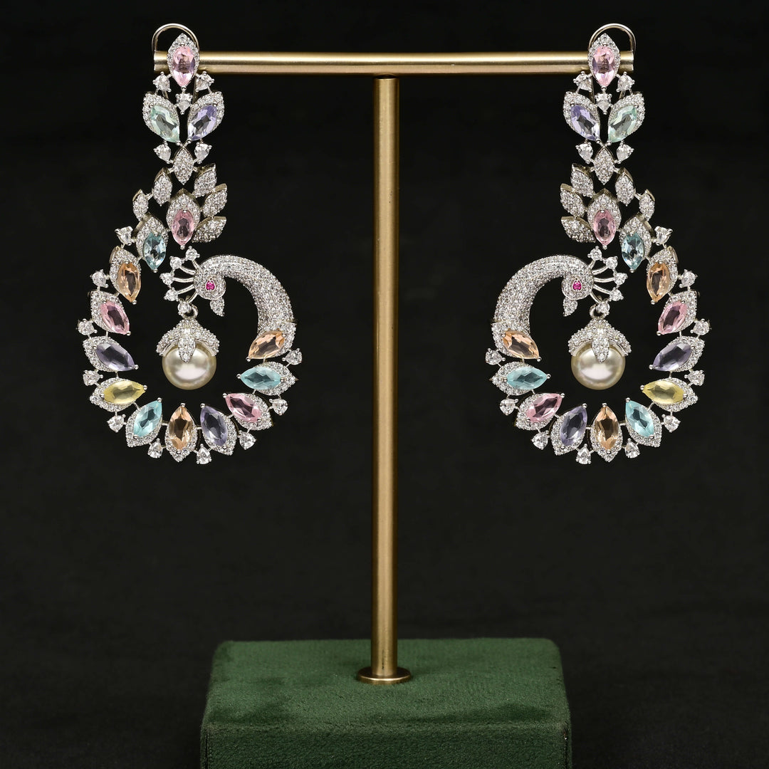 CZ White Gold Earrings