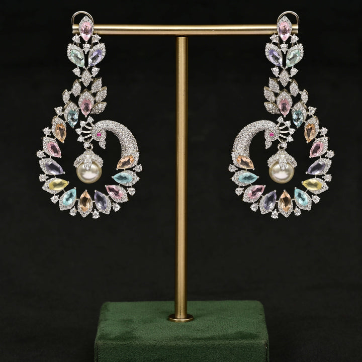 CZ White Gold Earrings