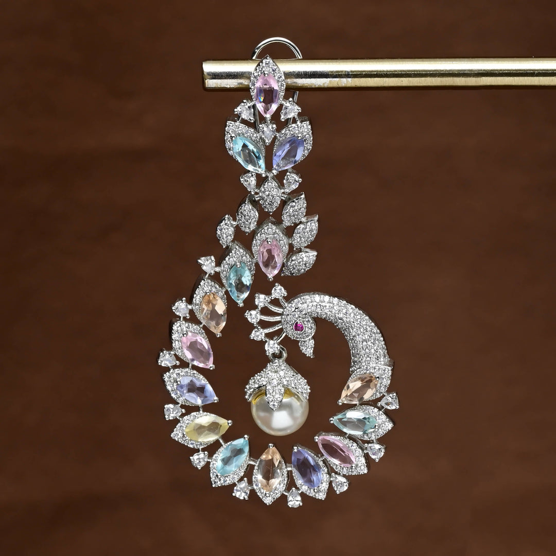 CZ White Gold Earrings