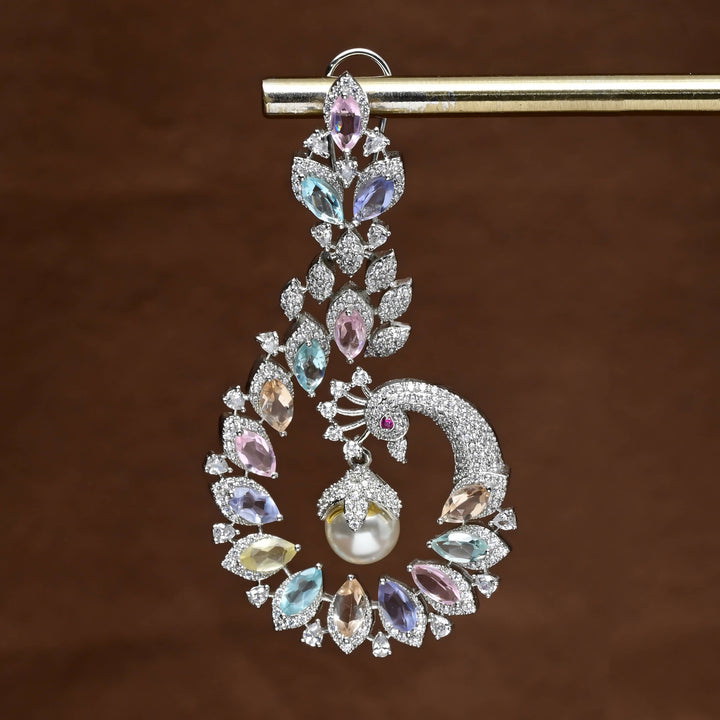 CZ White Gold Earrings