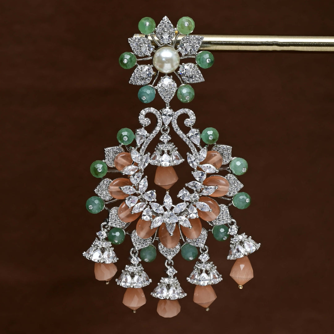 CZ White Gold Earrings