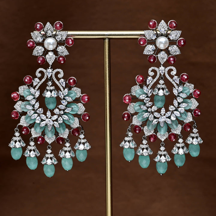 CZ White Gold Earrings