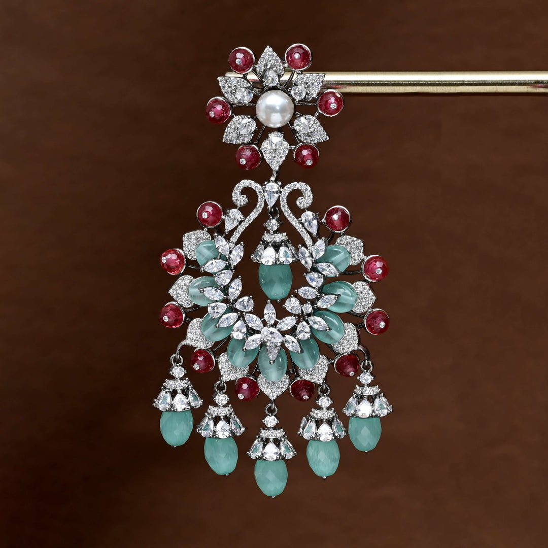 CZ White Gold Earrings
