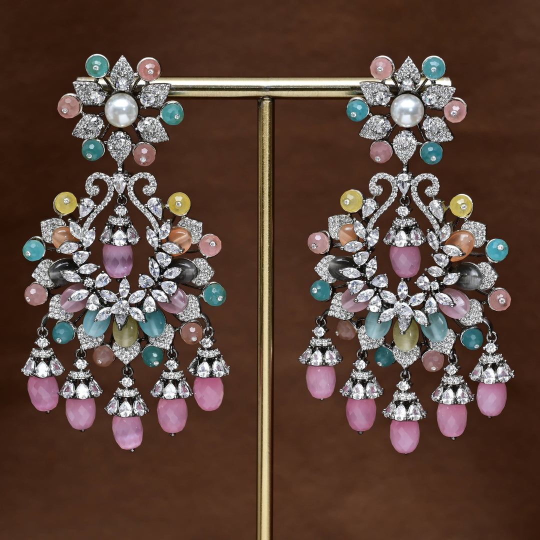 CZ White Gold Earrings