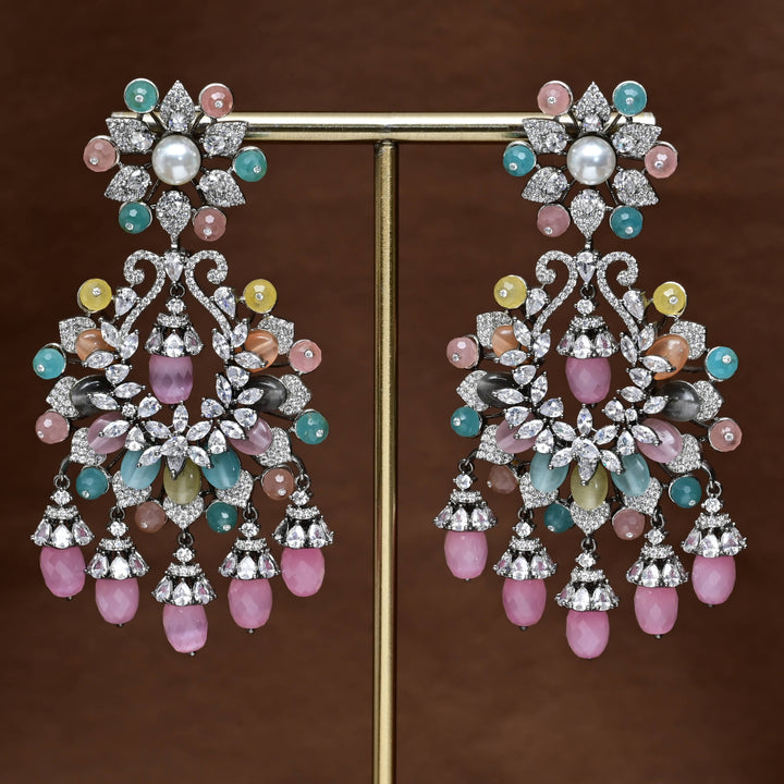 CZ White Gold Earrings