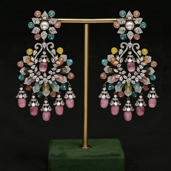 CZ White Gold Earrings