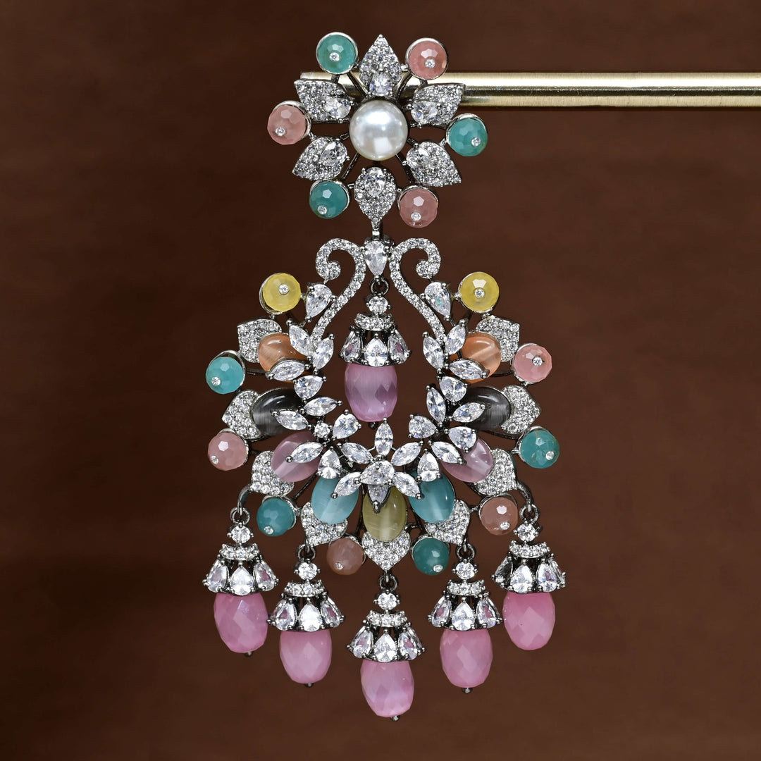 CZ White Gold Earrings