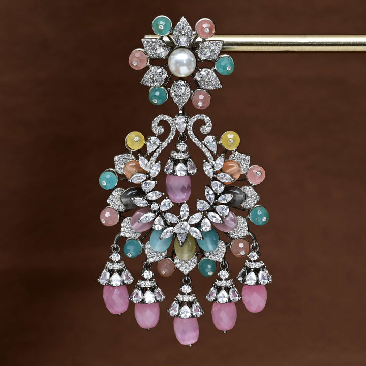 CZ White Gold Earrings