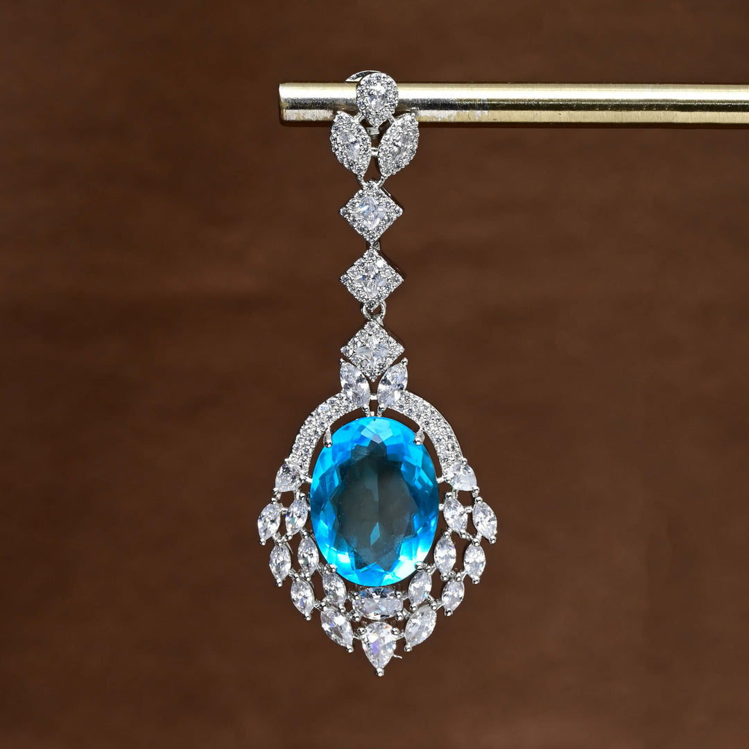 CZ White Gold Earrings