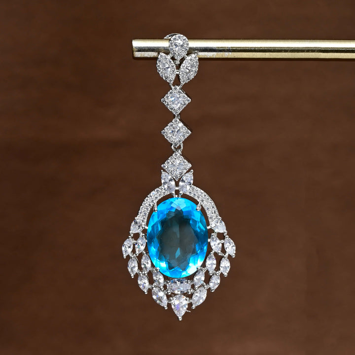 CZ White Gold Earrings