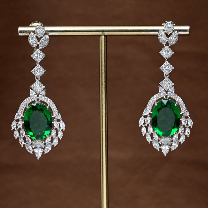CZ White Gold Earrings