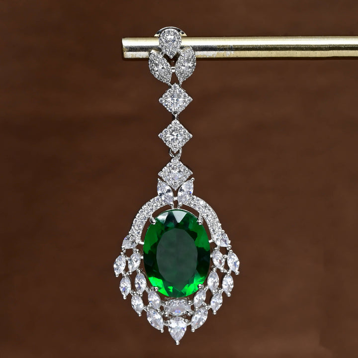 CZ White Gold Earrings