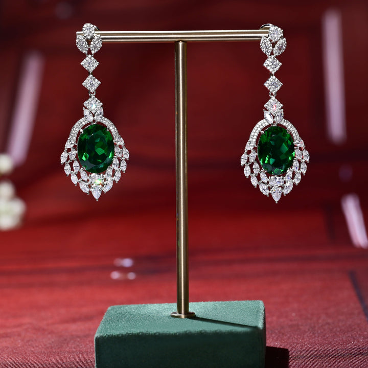 CZ White Gold Earrings