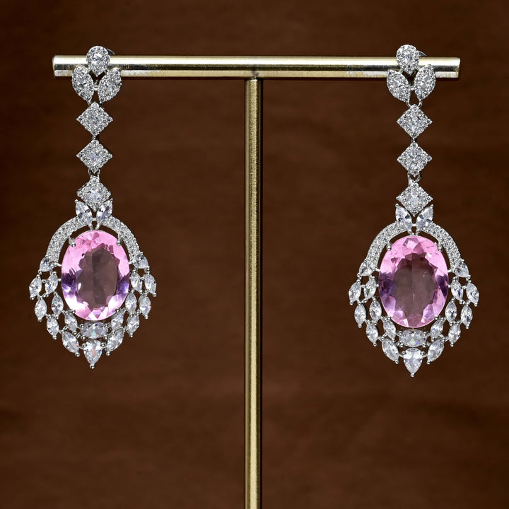 CZ white Gold Earrings