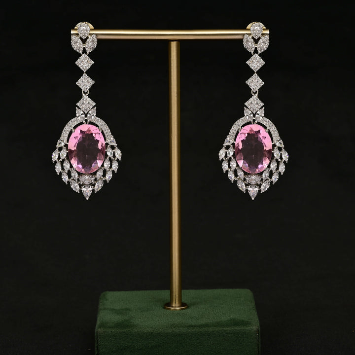 CZ white Gold Earrings