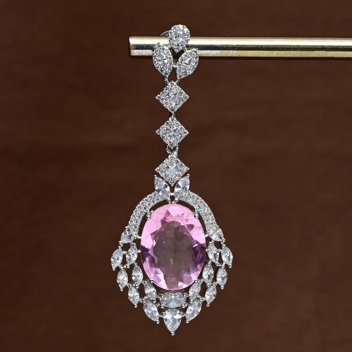 CZ white Gold Earrings