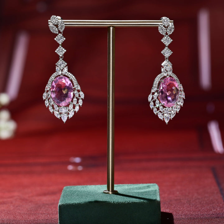 CZ white Gold Earrings