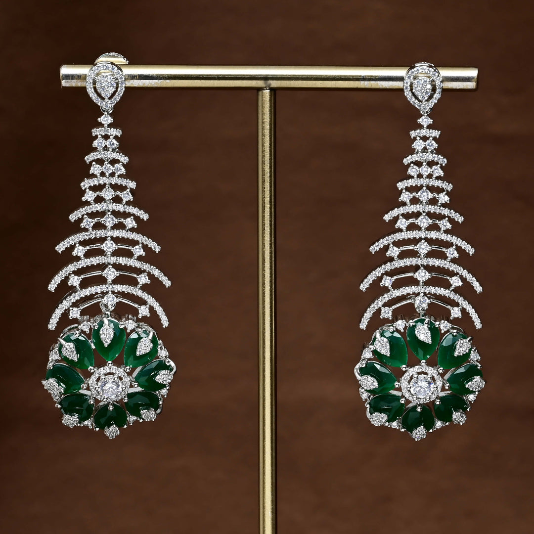 CZ White Gold Earrings