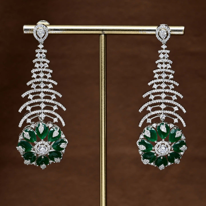 CZ White Gold Earrings