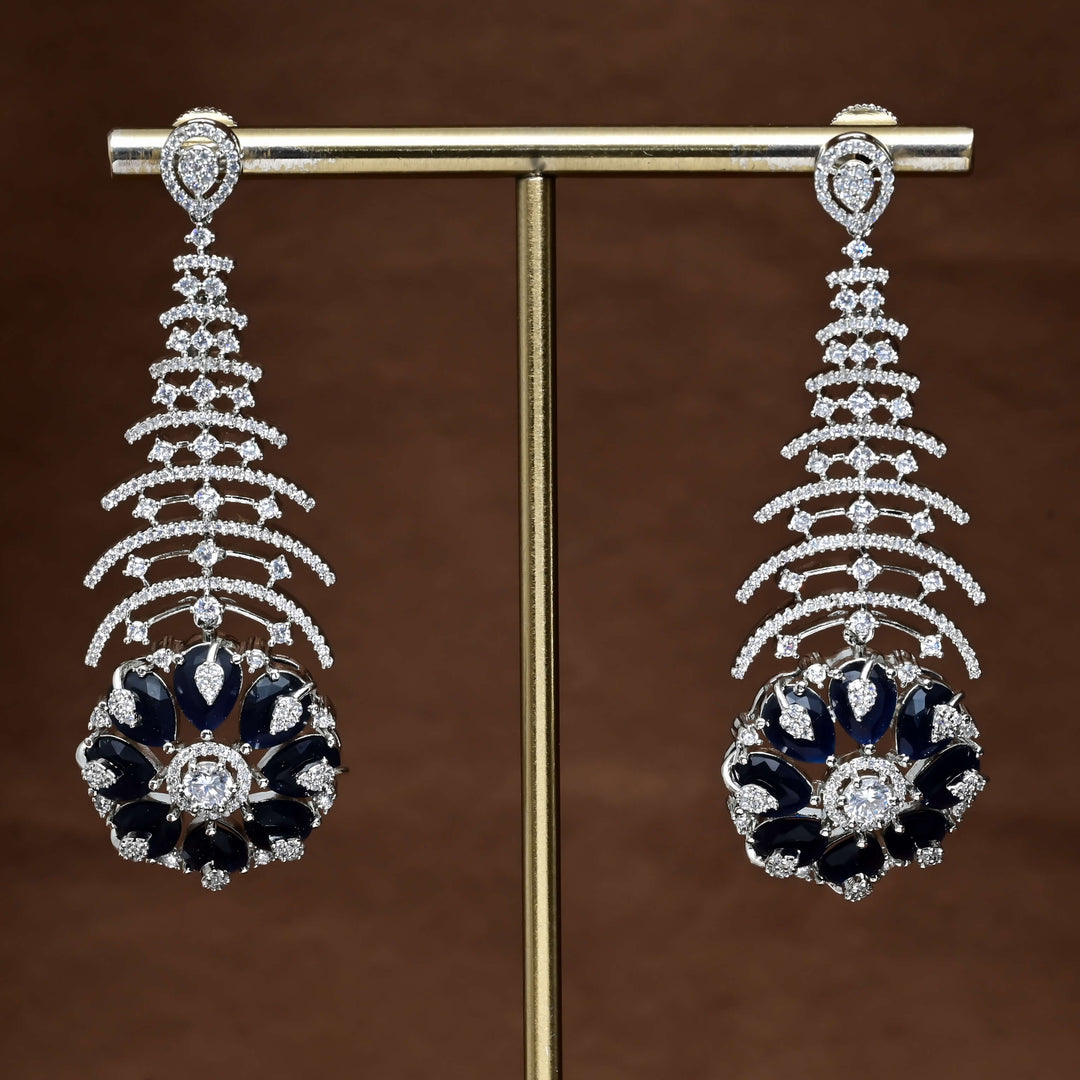 CZ White Gold Earrings