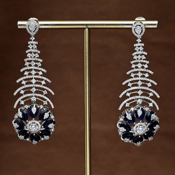CZ White Gold Earrings