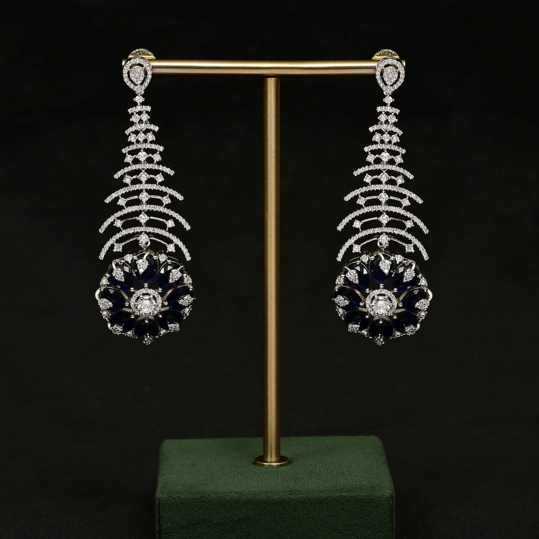 CZ White Gold Earrings