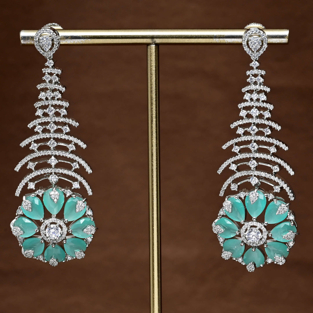 CZ White Gold Earrings
