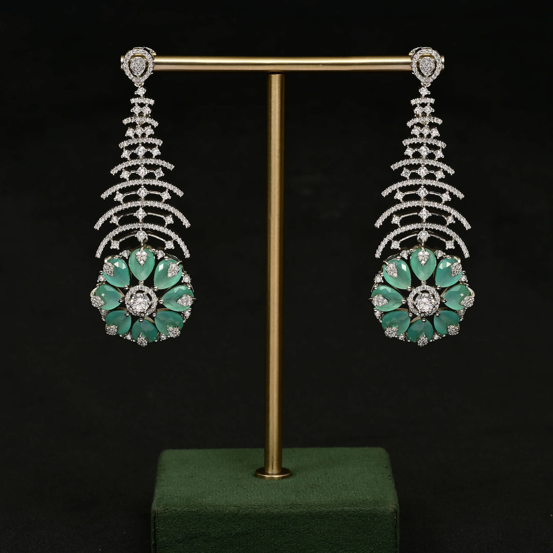 CZ White Gold Earrings
