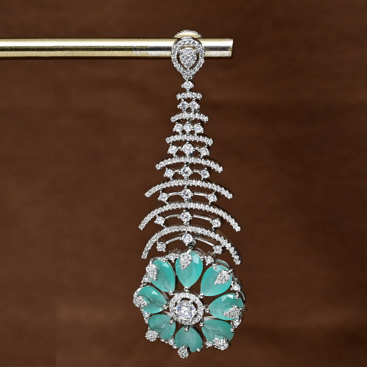 CZ White Gold Earrings